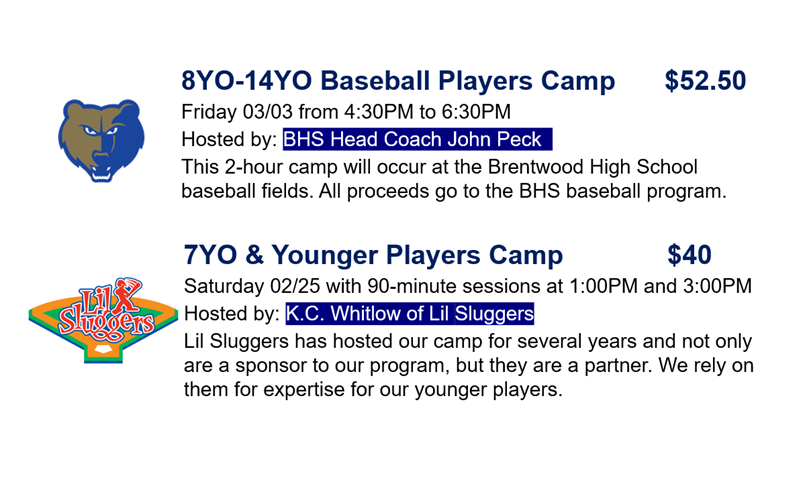 Spring 2023 Camps